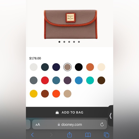 NEW🧡 Dooney & Bourke Pebble Grain Continental Clutch (“Elephant”/Orange) - Picture 7 of 9